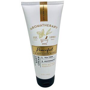 Aromatherapy Peaceful Body Cream 8 Oz Bath & Body Works Tea Tree & Peppermint